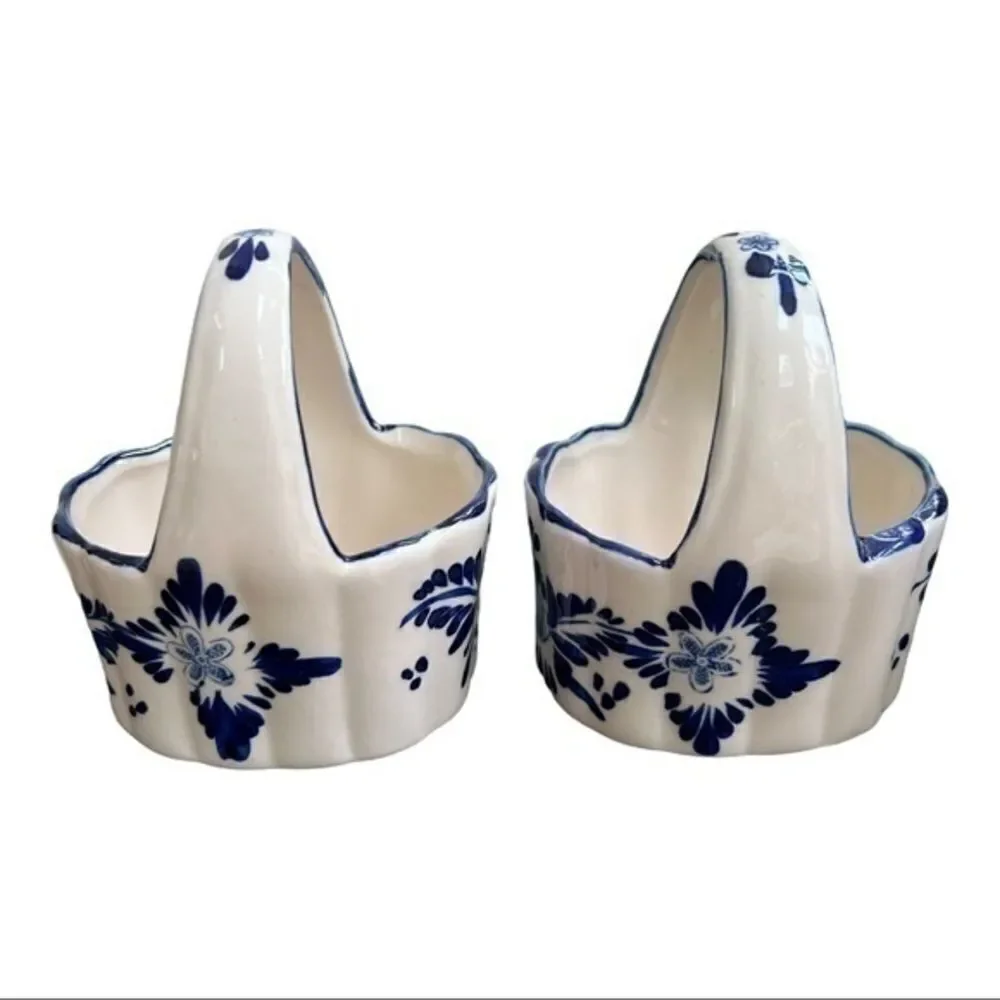 Delft set of 2 Porcelain Windmill Baskets